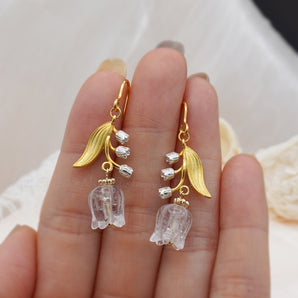 Lily of The Valley Gemstone Drop Earrings