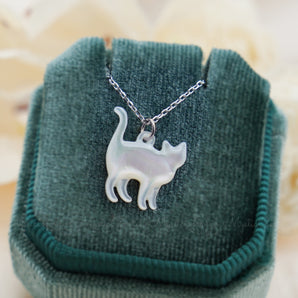 Mother of Pearl Cat Necklace