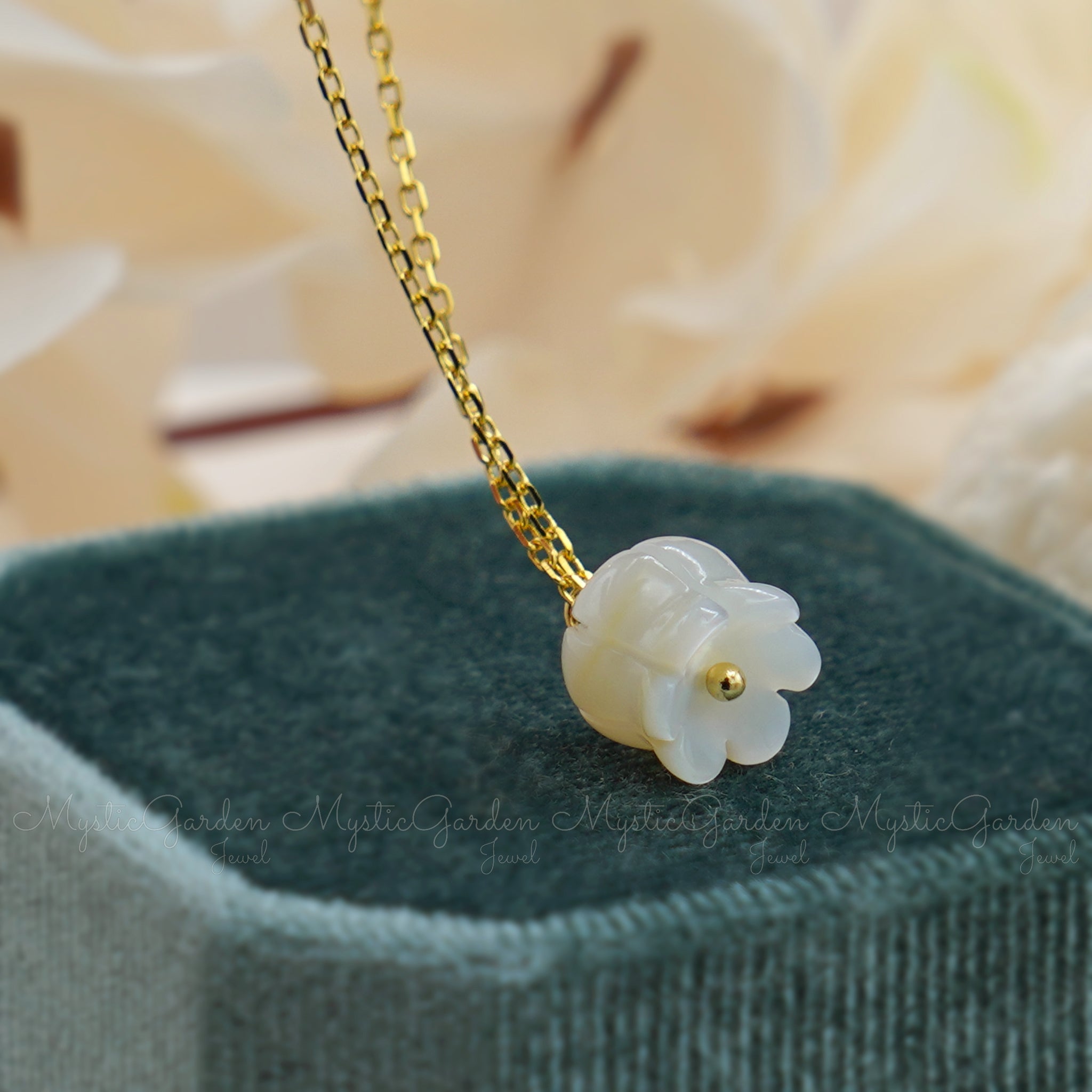 lily flower charm Carved Lily Flower Charm Pendant | Flower Jewelry