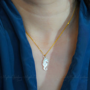 Carved Seahorse Charm Pendant