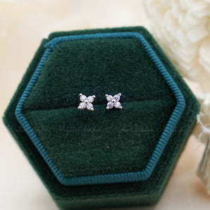 CZ Crystal Flower Studs