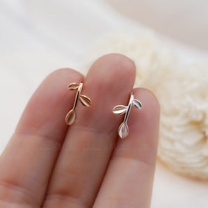 Twig Leaf Hook Earrings