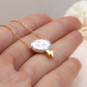 Baroque Pearl Cloud and Lightning Necklace