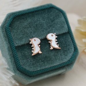 Mother-Of-Pearl Dinosaur Earrings