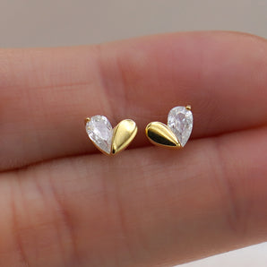 CZ Heart Studs