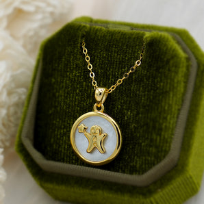 Gingerbread Man Coin Necklace