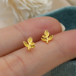 Twig Leaf Stud Earrings