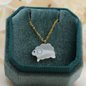 Carved Sheep Charm Pendant