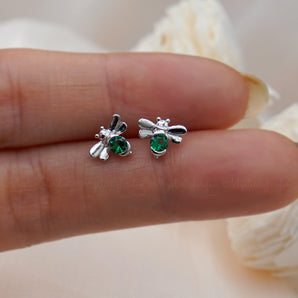 Emerald Green Bee Studs