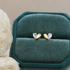 CZ Heart Studs