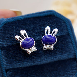 Lapis Lazuli Bunny Earrings