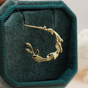 Leaf Hoop Earrings