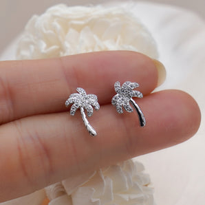 CZ Palm Tree Earrings