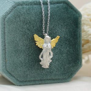 Two-Tone Praying Angel Necklace