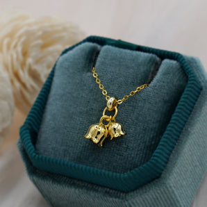 Duo Lily of The Valley Flower Drop Necklace