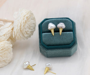Baroque Pearl Ice Cream Earrings