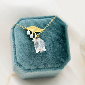 Lily of The Valley Flower Gemstone Necklace