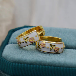 Tulip Flower Hoop Earrings