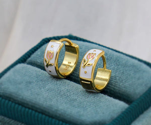 Tulip Flower Hoop Earrings